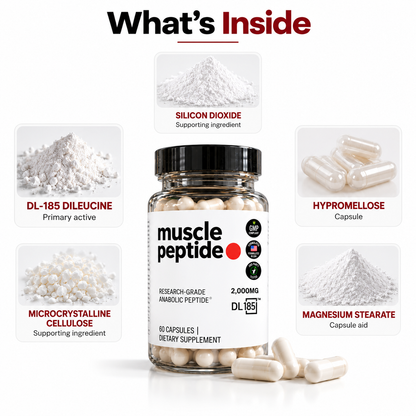 Muscle Peptide 185 Supplements Build Lean Muscle 3X Faster